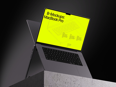 B-Mockups: Macbook Pro design download heading hero mockup psd sketch swiss web page