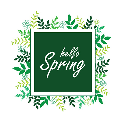 spring season with leaf art background card design frame illustration leaves pattern spring