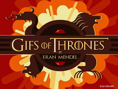 GIFS of thrones 2d animal animals animation cartoon character characters eran mendel flat game of thrones gif got illustration loop minimal motion motion design music vector