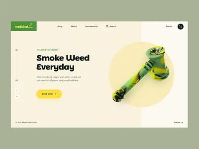 Medicinal // Loading Animation animation cannabis cbd clean creativity design desktop homepage layout main marijuana minimal motion promo website tgk ux web website weed