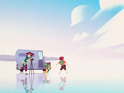 Hitchhikers - animated short movie 2d animate animation animation studio background design cel animation celanimation character character animation character design cut out frame by frame framebyframe gif hitchhikers illustration landscape motion design studio pigeon trailer