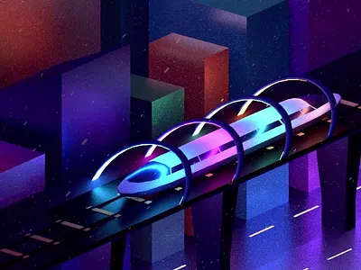 Infinite Loop 3d animation animation blender3d bullet c4d city illustration interaction animation isometric train uiux