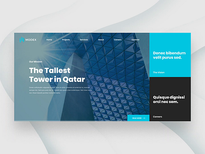 Architecture Website Design Concept architechture building clean design flat interaction design minimal single page tower ui uiux user experience user inteface ux web web design webpage webpage design website website design