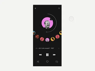 Music App : Interaction app circular dark ui design interaction interaction animation interaction design minimal music music player music player ui ui ux video video animation