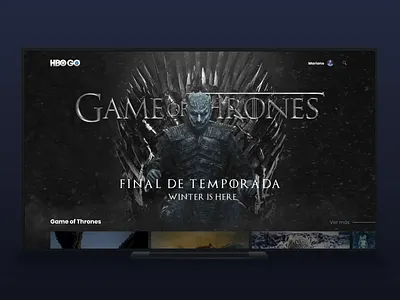 HBO GO: Game Of Thrones abogo app appletv concept design final season game of thrones hero uidesign winter is here