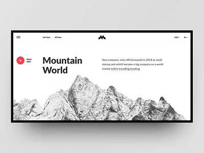 MountainWorld - online travelling booking booking design grid interaction landing minimal mountain parallax site travel ui ux web design web site