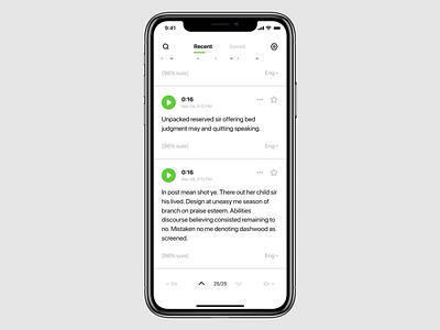 Voice-to-text App Navigation Concept app app animation icons ios navigation bar search ui ux ui