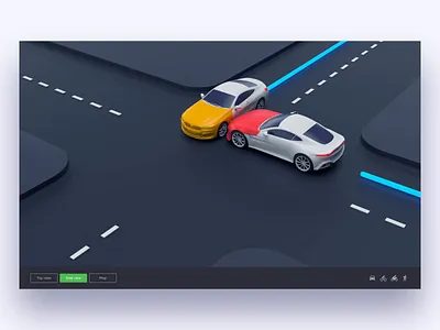 Collision Animation accident animation automotive car cars collision dark motion uber ux ux ui