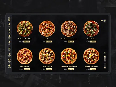 Pizza Catalog animation black e commerce food interaction motion pizza ui uidesign webdesign website