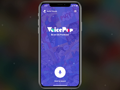 VoicePop App Record Screen Prototype idea interface ios iphone x mic mobile prototype ui ui ux voice