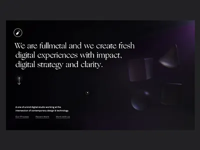 Fullmetal Website. 3d abstract cinema 4d clean design shapes typogaphy ui