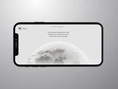 Planets App Animation dark mode design interaction design invision studio mobile app moon motion motion design planet swipe switcher toggle ui ux