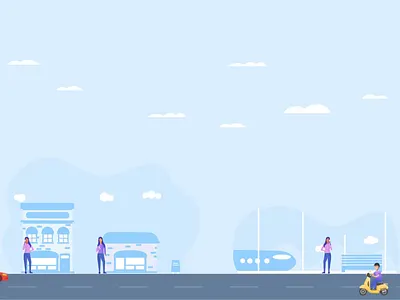 Simple City animation art cityscape flat illustration ui ux vector
