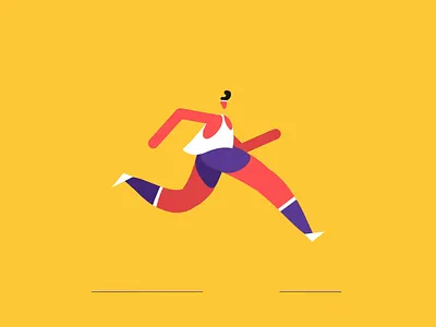 Triathlon 2d animation after affects flat design running cycle triathlon