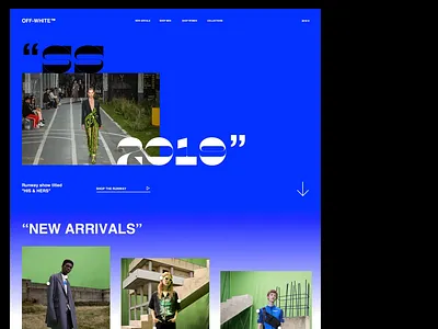 OFF-WHITE branding clean ecommerce fashion landing layout modern off white store ui web