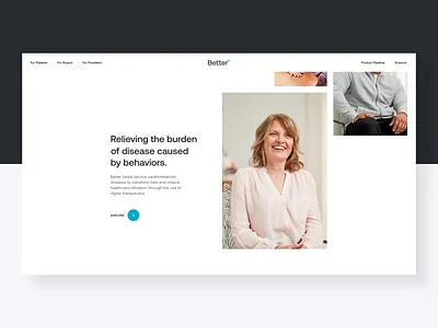 Better Hero design header hero layout motion parallax type typography ui web
