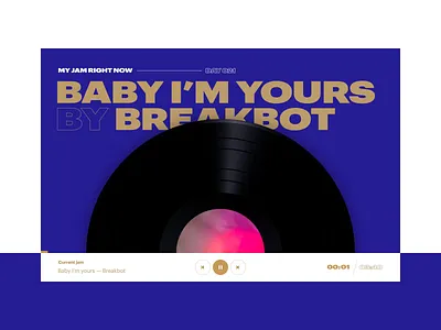 My Jam animation music player play record transition ui ux vinyl website