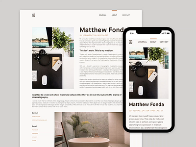 Matthew Fonda About Page about page after effects animation branding principle sketch ui