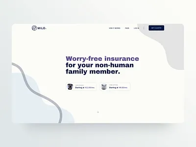 Pet Insurance Hero animation app cat dog insurance pet ui web