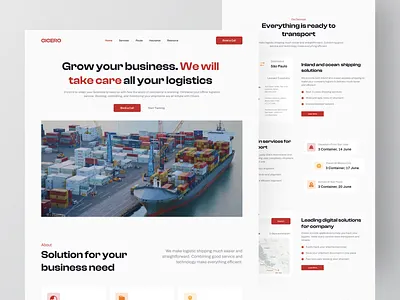 Cicero - Logistic Company Landing Page cargo landing page cargo service cargo website container delivery service landing page logistic company logistic website shipment shipment landing page shipping company shipping landing page shipping service shipping website ui design uiux web website