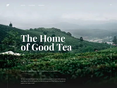 Tea Manufacturer Website Animation animation background video concept design e commerce font home page interaction landing page motion design mountain play video product design slider tea plantation transition ui ux web web design website