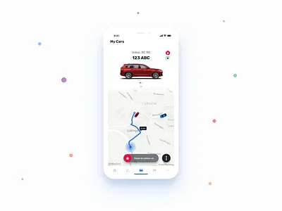 Spark Unlock Car animation app car car auto car app car care connected car ios map app micro interaction navigation swipe touch id unlock