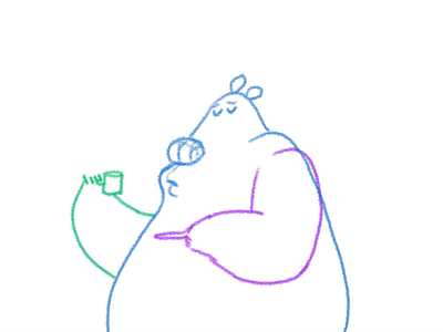 Amazed Espresso Bear - Rough Pass 2d animation amazed animation bear espresso gif loop pencil test