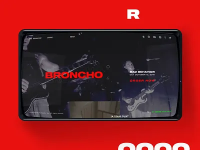 BRONCHO Website animation broncho concept design glitch homepage music noise tv ui ux vhs web website zipl