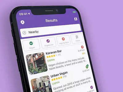 HappyCow Home Redesign app app store appstore happycow ios product design vegan vegetarian