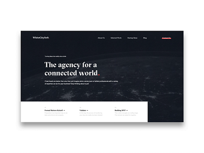 Agency Landing Page agency animation branding design homepage interaction interface minimal motion principle app ui ux webdesign