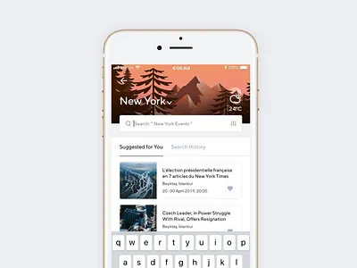 Wevent - Search Interaction [ Weather & Environment Animation ] animation day night design event app interaction interaction design ios mobile application iphone micro interaction mobile app mobile search morning new york prototype search transition ui ux ux animation weather