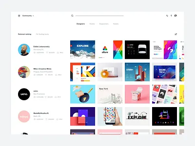Dribble Redesign Concept - Designer section crm friends invision landing page list principle prototype ui user flow user journey ux walkthrough