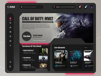 Game Dashboard Modern AI Web app design ai ai design casino crypto dashboard game game app game dashboard game interface game kit game website gaming gaming website marketplace modern design modern ui store ui design video game web app