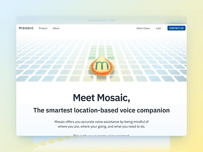 Mosaic Website artificial intelligence brand and identity illustration motion video voice assistant web design website website animation