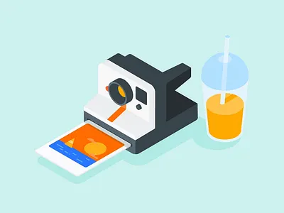 It feels like summer after affects animation beach camera flash illustration isometric juice picture polaroid sailing summer sun