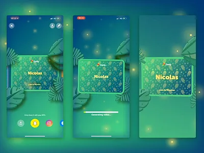 Username Jungle Card 3d app bokeh card green jungle localisation username virality zenly