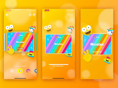 Username Rainbow Card 3d app bokeh card invite localisation rainbow username virality zenly