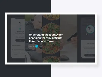 Patient Journey design hero layout modal motion parallax type typography ui web