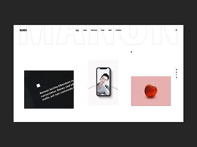 Manon - Portfolio Minimal agency animation art bold color creative design flat illustration minimal minimalism portfolio typography ui ux web website wordpress