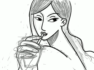 Illustration Process 2d branding charachter custom darkcube design digital art digitalart drawing illustration landing page pattern pro create process ui ux video video art web woman