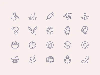 Tender Icons: Beauty beauty beauty care beauty website cosmetic icons cosmetics icons icons pack line icons makeup makeup artist no avatar icons salon