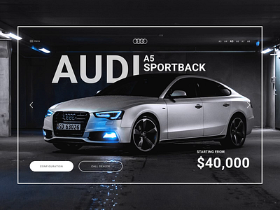 AUDI - Product Carousel accurate design audi auto design landing landing page site ui ux