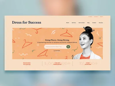 Dress for Success in Motion adobe adobe xd adobexd after effects animation charity design donate donation illustration landing page procreate redesign typography ui ui animation web website xd youngserif