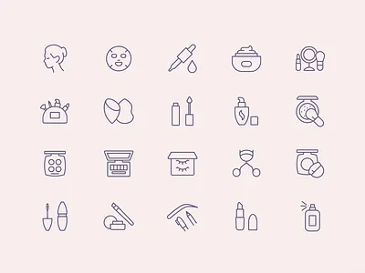 Tender Icons: Beauty Vol. 2 beauty beauty care beauty website cosmetics cosmetics icons icons pack line icons makeup mua salon tender icons