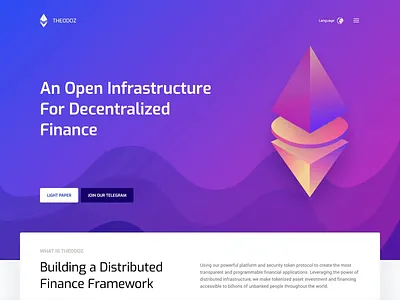 In Action: Theodoz Website Alive animation blockchain blue branding card design development ethereum gradient isometric isometric design logo logo 3d purple theodoz visual website