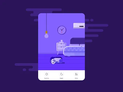Pirnciple8 Smart Home animation app bedroom card control illustration lamp light principle smart smart home ui