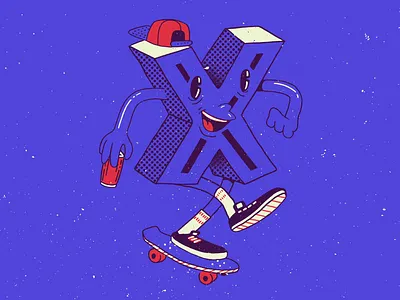36 Days of Type — X 2d animation 36days 36daysoftype 36daysoftype x after effects animated animation animation 2d character animation gif graphic design lettering loop motion motion design motion graphics retro skate traditional animation typography