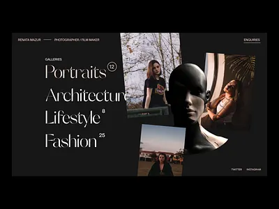 Photographer Portfolio Concept after effects animation c4d cinema4d interaction interface landing page photography typography ui ui design ux ux designer web web design website