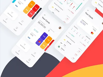 Mobile app - Financial application animation app clean colors design mobile motion ui ux