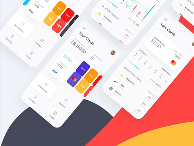 Mobile app - Financial application animation app clean colors design mobile motion ui ux
